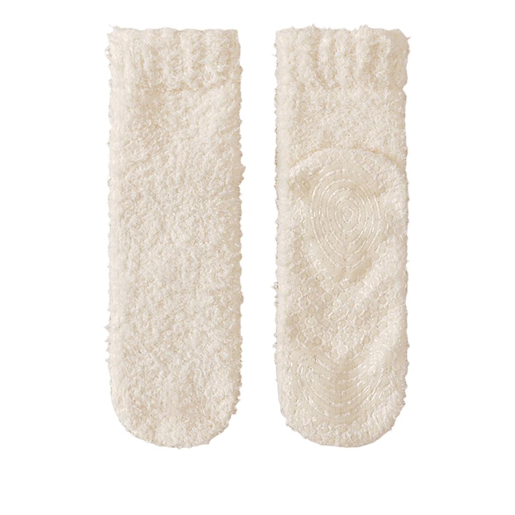 Women's Mid-Calf Socks, Thick Non-Shedding - Silicone Floor Socks for Indoor Home Wear