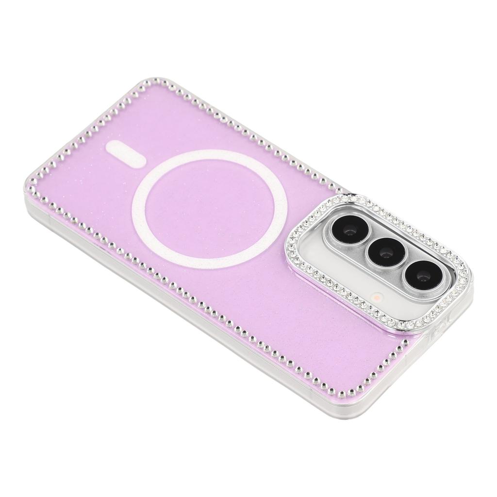 For Samsung Galaxy S26 Pro / S26 Magnetic Case Rhinestone Edge Glitter Back TPU + PC IMD Phone Cover