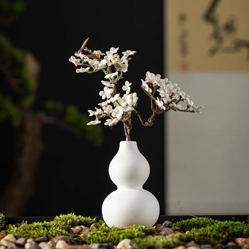 Mini Kleine Vaas Wit Porselein Jade Heilige-Watervaas Tearoom Thee Ceremonie Chinese Bloemenhouder Hydroponische Plant Bloemplantapparaat
