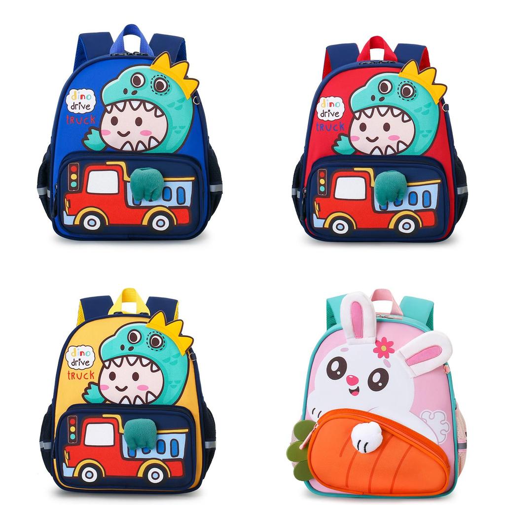 Childrens Cartoon Backpack With Nylon Material And Breathable Air Cushion Straps For School Use