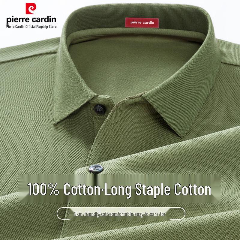 Pierre Cardin Men's 100% Cotton Long-Sleeve Polo Shirt