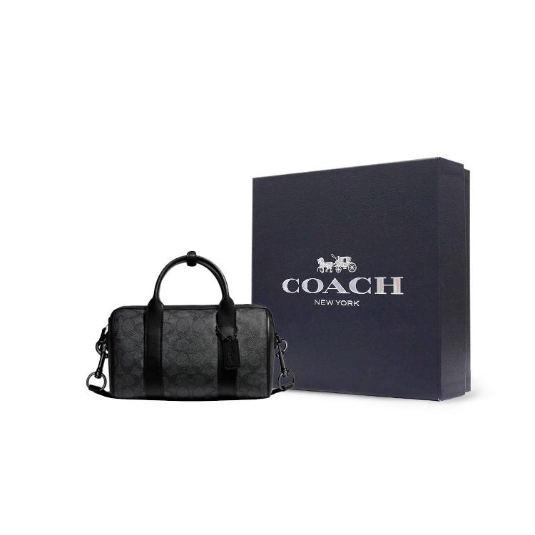 New COACH Gotham Coated Canvas Handbag, Shoulder Bag, Crossbody Bag Medium Size Men's Lead Gray CA186-CHR