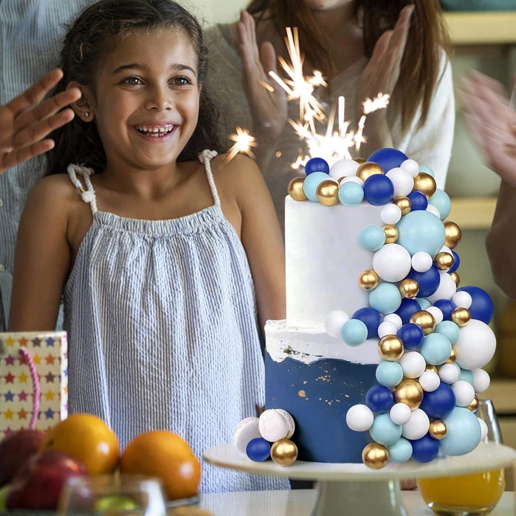 98 Pcs Cake Topper Balloons Cupcake Topper DIY Cake Insert Topper Foam Cake Balls Baking Decoration for  Anniversary Birthday