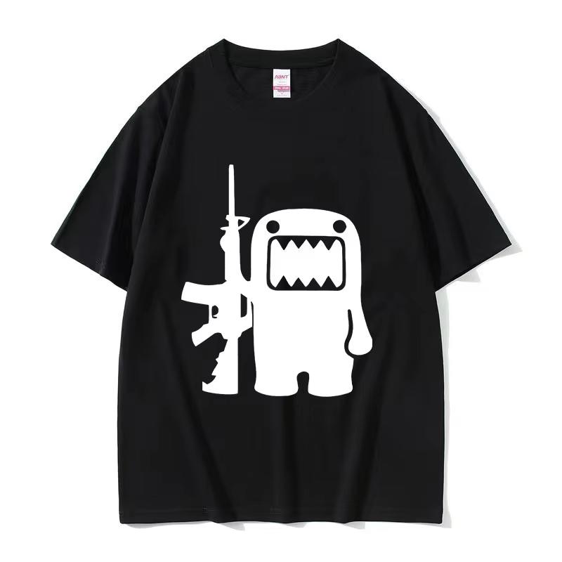 2025 Summe O-Neck Fashion Quality T-Shirt Casual Face Domo Kun Funny Meme Women 100% Pure Cotton Printed Leisure T-shirt Y2k