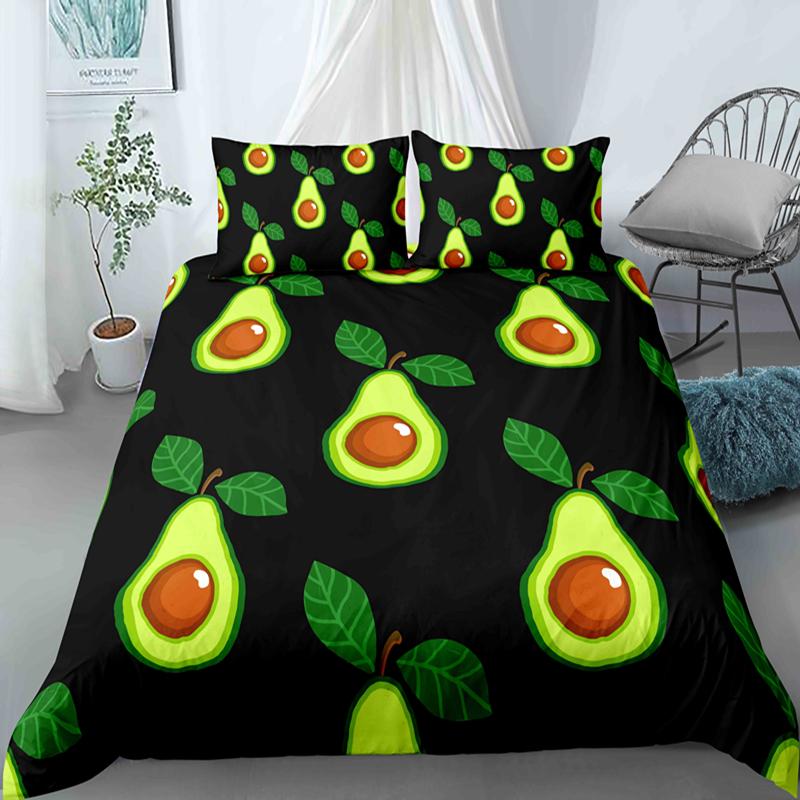 Cartoon Lustige Avocado Bettbezug - Sommerfrucht-Thema Für Kinder Jungen Mädchen & Erwachsene