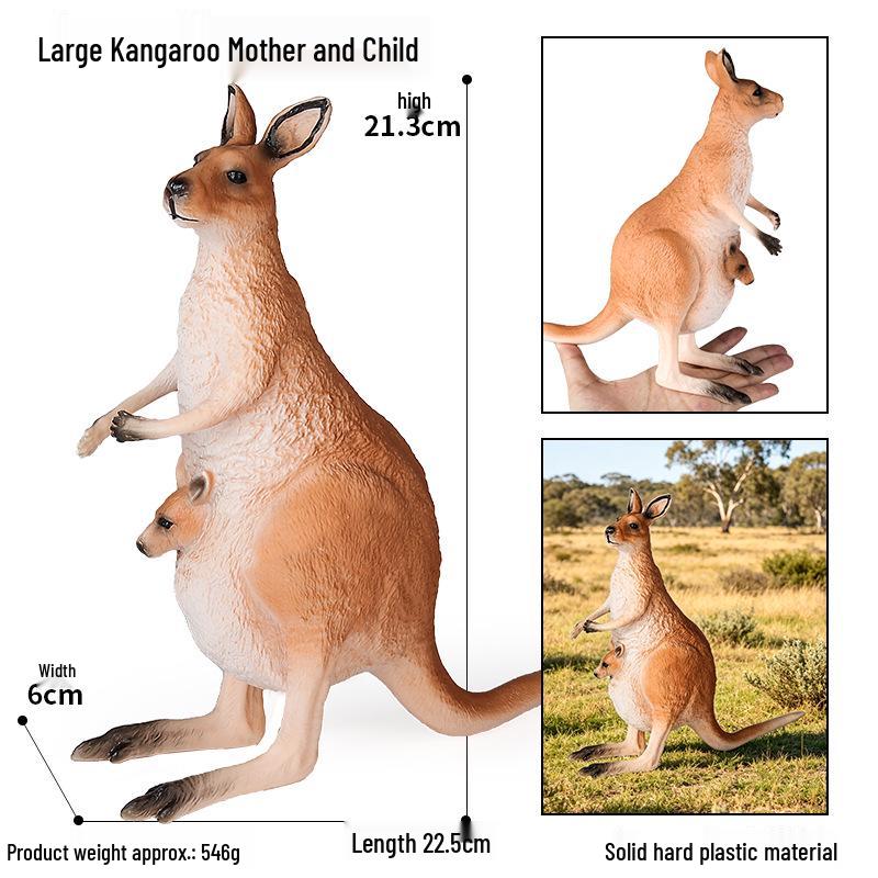 Realistic Kangaroo Mother and Child Model - Children's Cognitive Toy and Gift Ornament