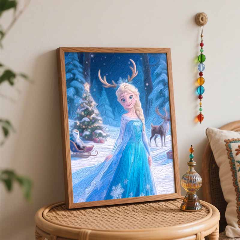 Disney Frozen Snow Queen Oil Painting Hand Painting Art Kit Coloring Painting Handmade Diy Home Decoration Gift