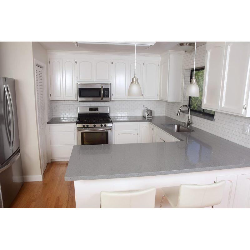 Cabinet Hinge Brushed Nickel for Kitchen Cabinet Doors (1 Pair-2 Pieces)-1/2"Covered (Variable)-Self-Closing Kitchen Cabinet Hinges Flush Mounting