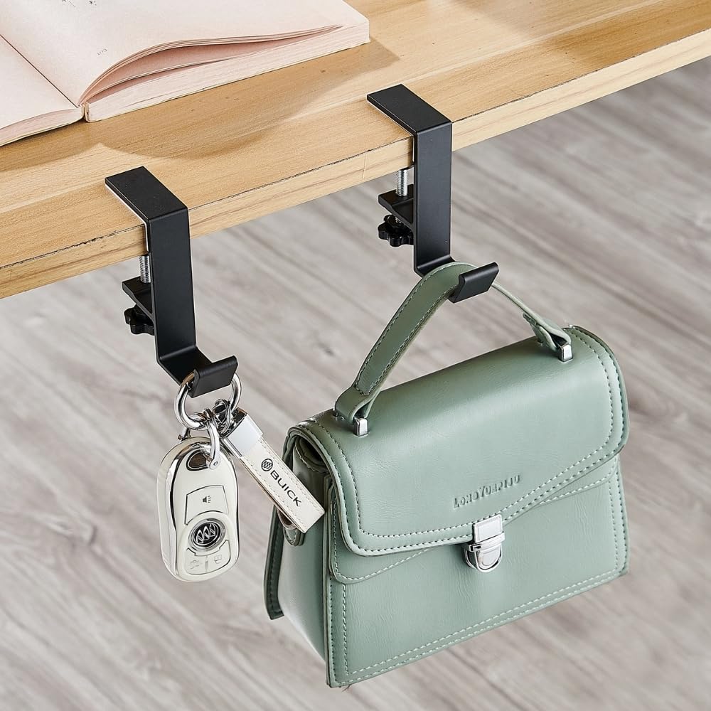 ShotR Headphone Hook Headphone Hanger Headphone Stand Screw Type Clamp Desk Hook White Desk Under Desk Headphone Holder Headphone Stand (White)