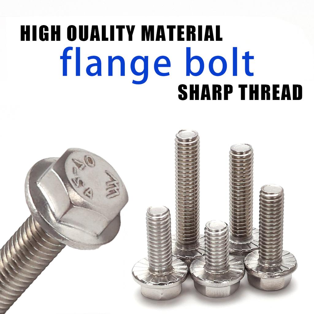 132pcs Stainless Steel Hexagonal Flange Bolt and Nut Set, M5, M6, M8 Flange Bolts and Nuts, Flange Plate, for DIY Projects.