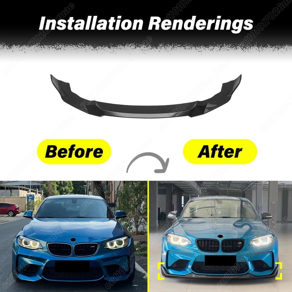 For BMW F87 M2 2016 2017 2018 2019 2020 2021 3PCS Car Front Bumper Spoiler Lip Splitter Guard Protector Exterior Accessories