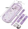 Skater Bento Trio Set with and featuring Kuromi and for Made in Japan (TACC2AG-A) Chopsticks, Spoon, Fork, Sanrio, Children, Antibacterial, Easy-Open