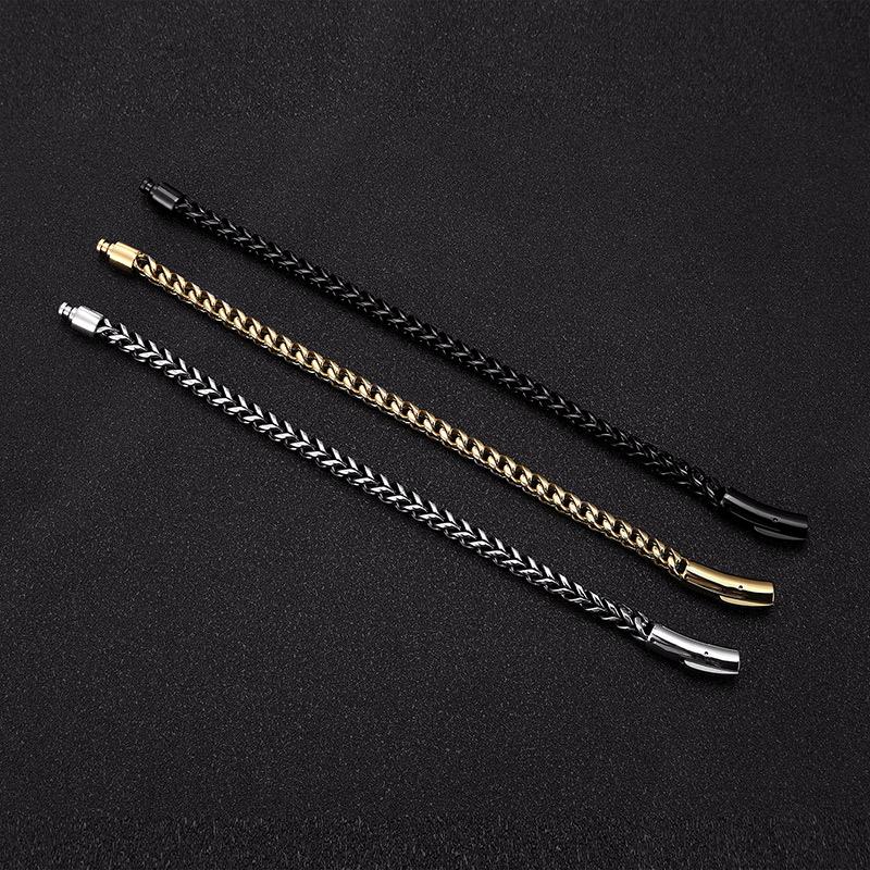 6MM Link Chain Bracelet For Men Stainless Steel Fashion Luxry Man Accessories Charm Punk Rock Style Biker Jewelry Gift Friends