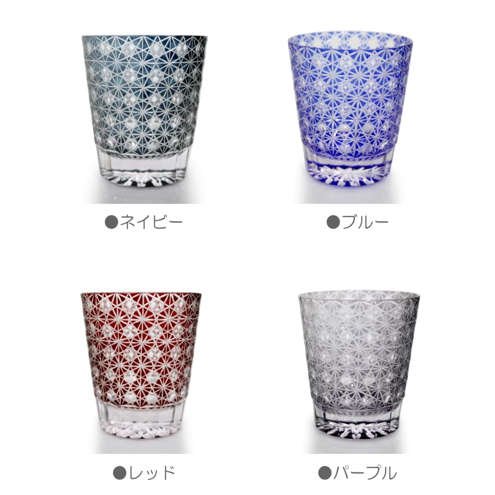 GREEM MARKET Wooden box included Crafts Glasswork Kiriko Glass Cup Shochu Glass Chrysanthemum connection pattern Kiriko glass Product GMS02236NW