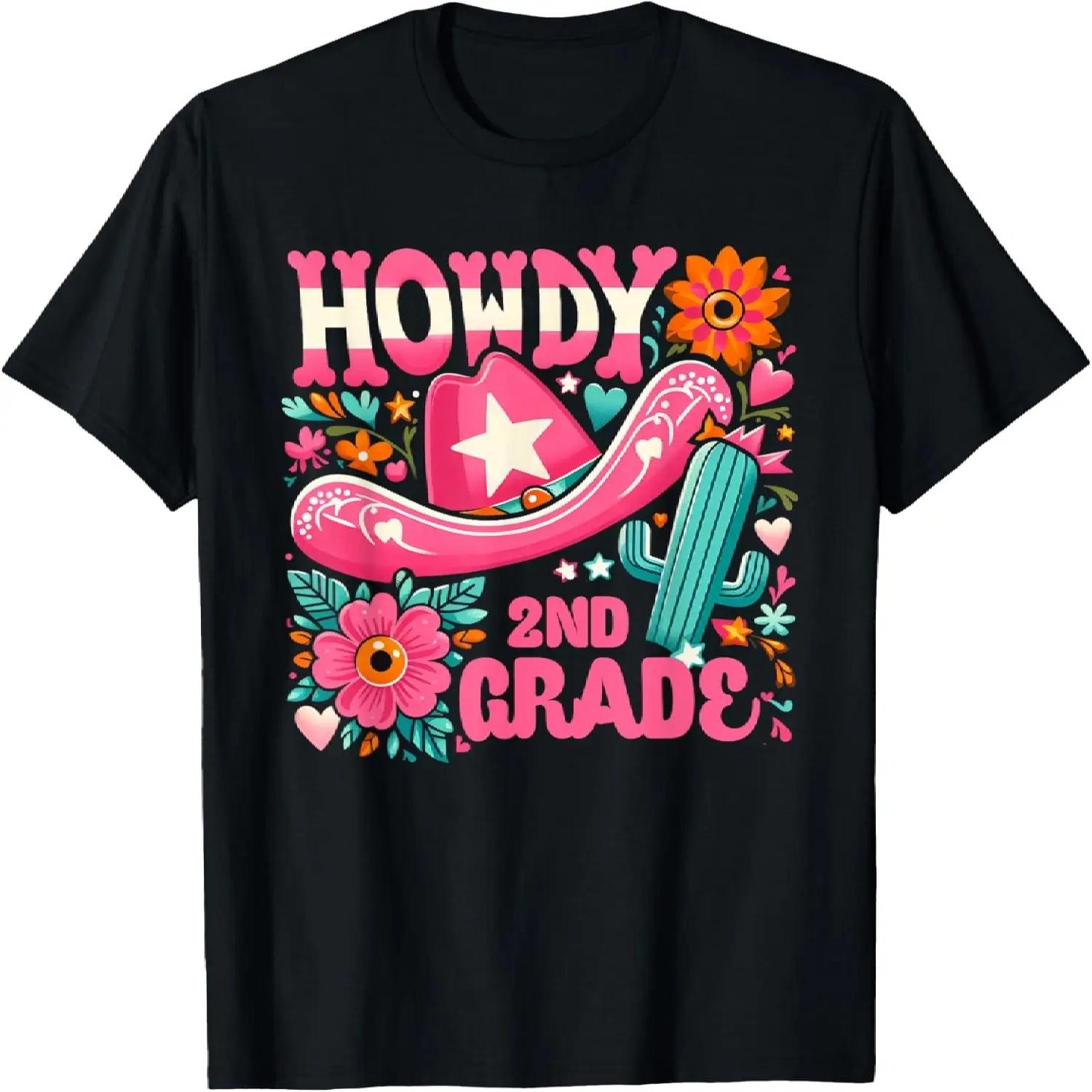 Howdy Second Grade Western Cowgirls 2nd Grade Squad Teacher T-Shirt S