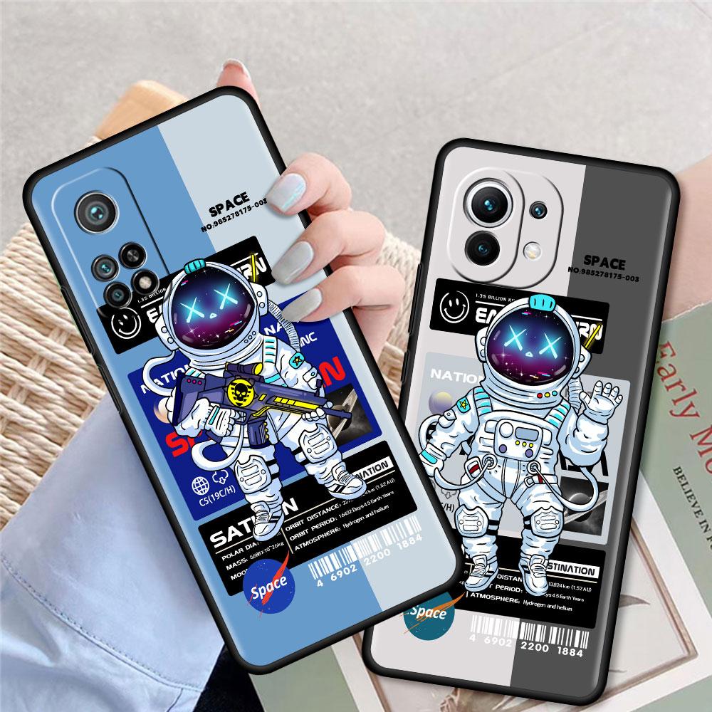 Case For Xiaomi Mi Poco X3 NFC F3 11 Lite 5G NE 11T Pro 12 12X Note 10 9T 10T 11i A2 8 Fashion Cool Astronaut Soft Phone Cover