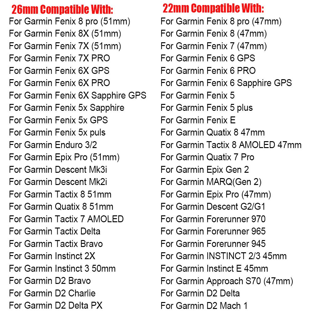 Cinturino in Acciaio Inossidabile QuickFit da 22 mm 26 mm per Garmin Fenix 8 Pro 47 mm 51 mm/Tactix 8 7/Instinct 3 2x/Enduro 3/965 Bracciale Metallico