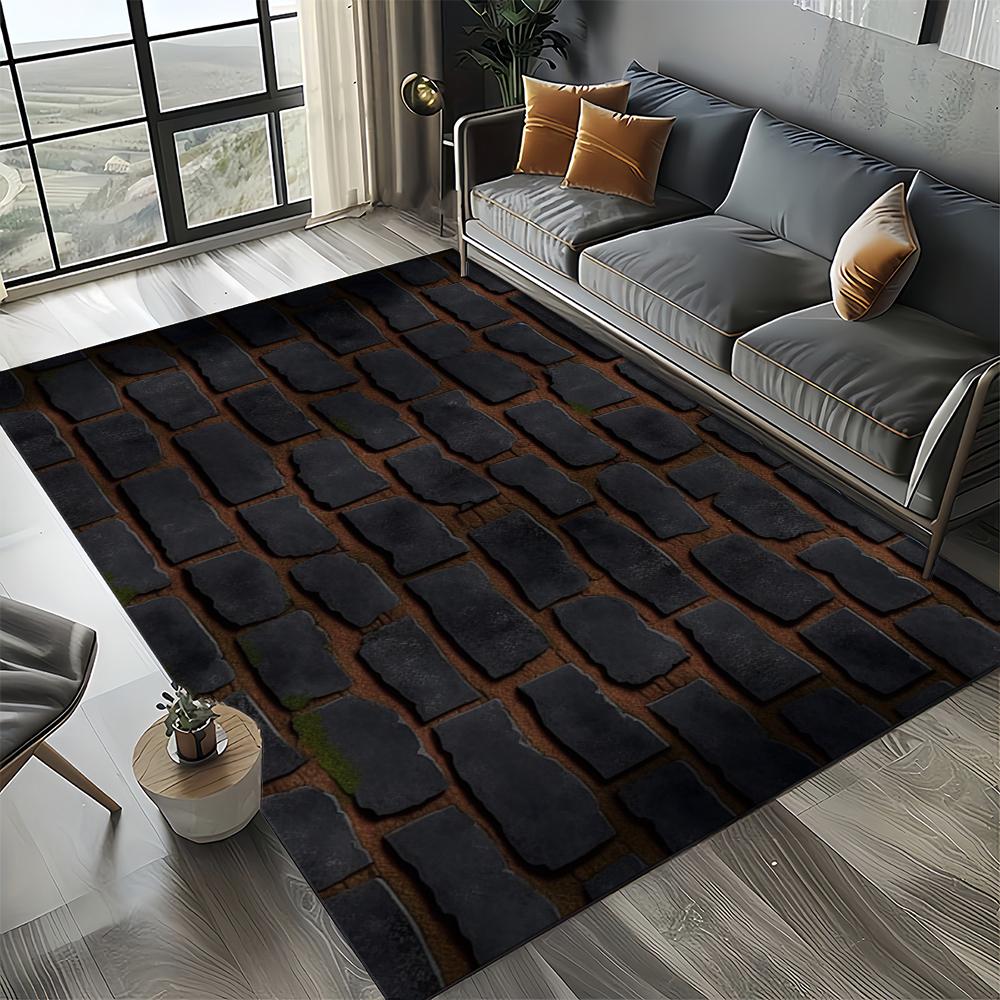 2025 New Style Brick Stone Building Wall Originality Rug Carpet for Living Room Bedroom Home Decor,kid Non-slip for Sofa Doormat