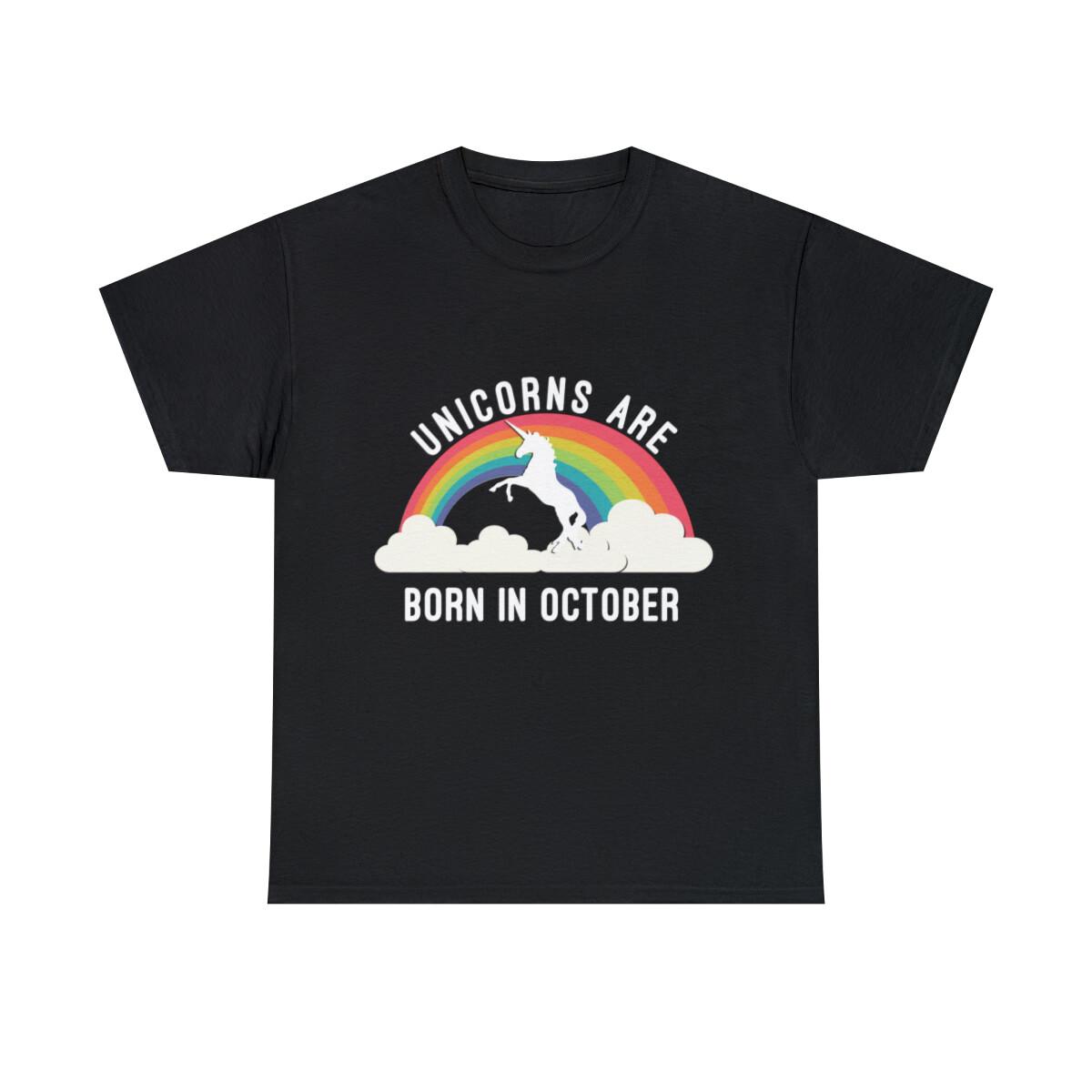 Unicorns Are Born In October Graphic Tee Shirt, S-5XL S