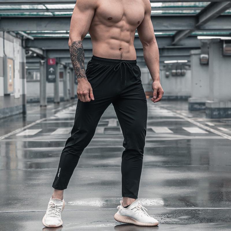 Men's Casual Slim Fit Summer Pants, Solid Color, Drawstring, Cuffed, Fashionable.