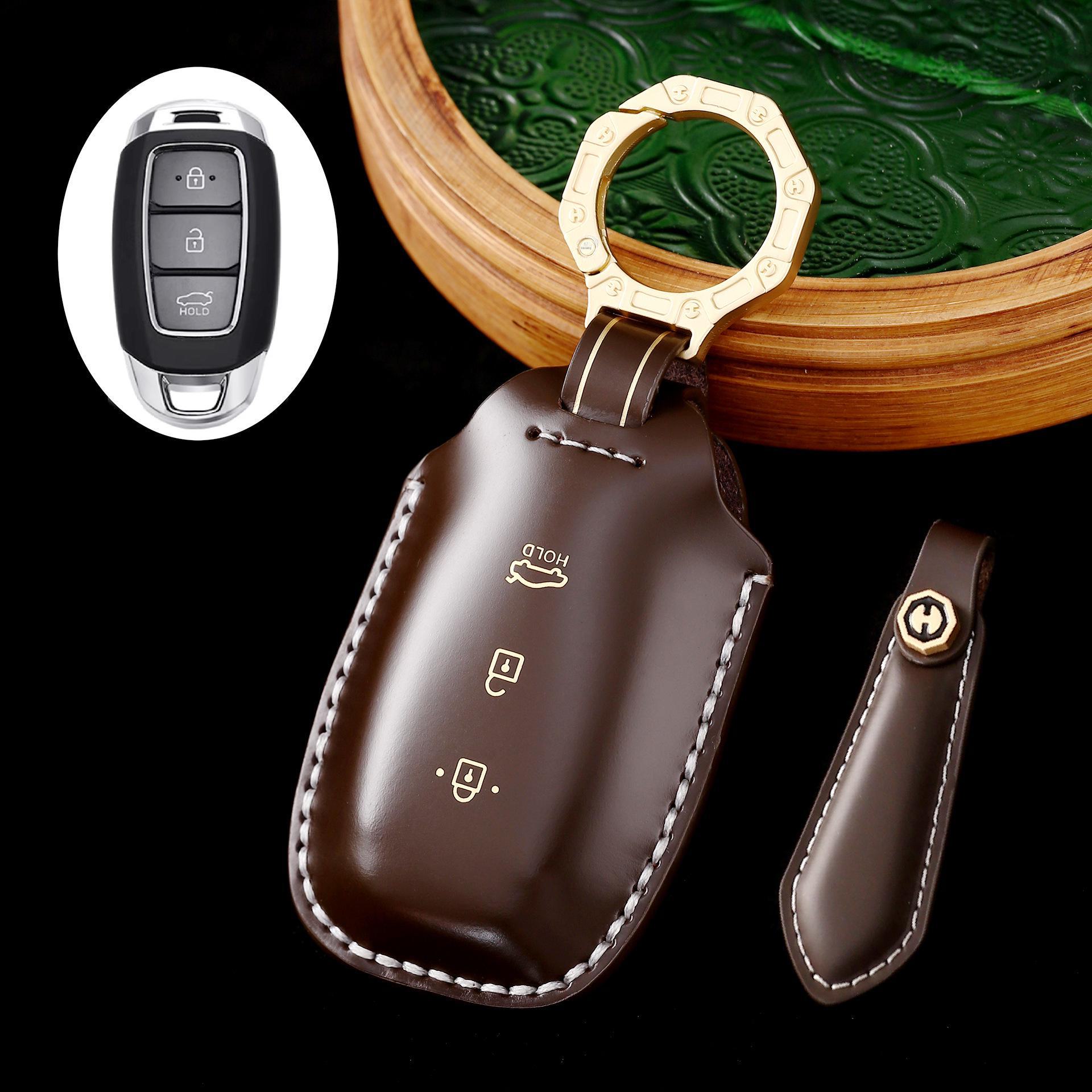 

Чехол для ключа Beijing Hyundai 7th Gen Elantra для IX35, Festa, Sonata - кожаная подарочная коробка