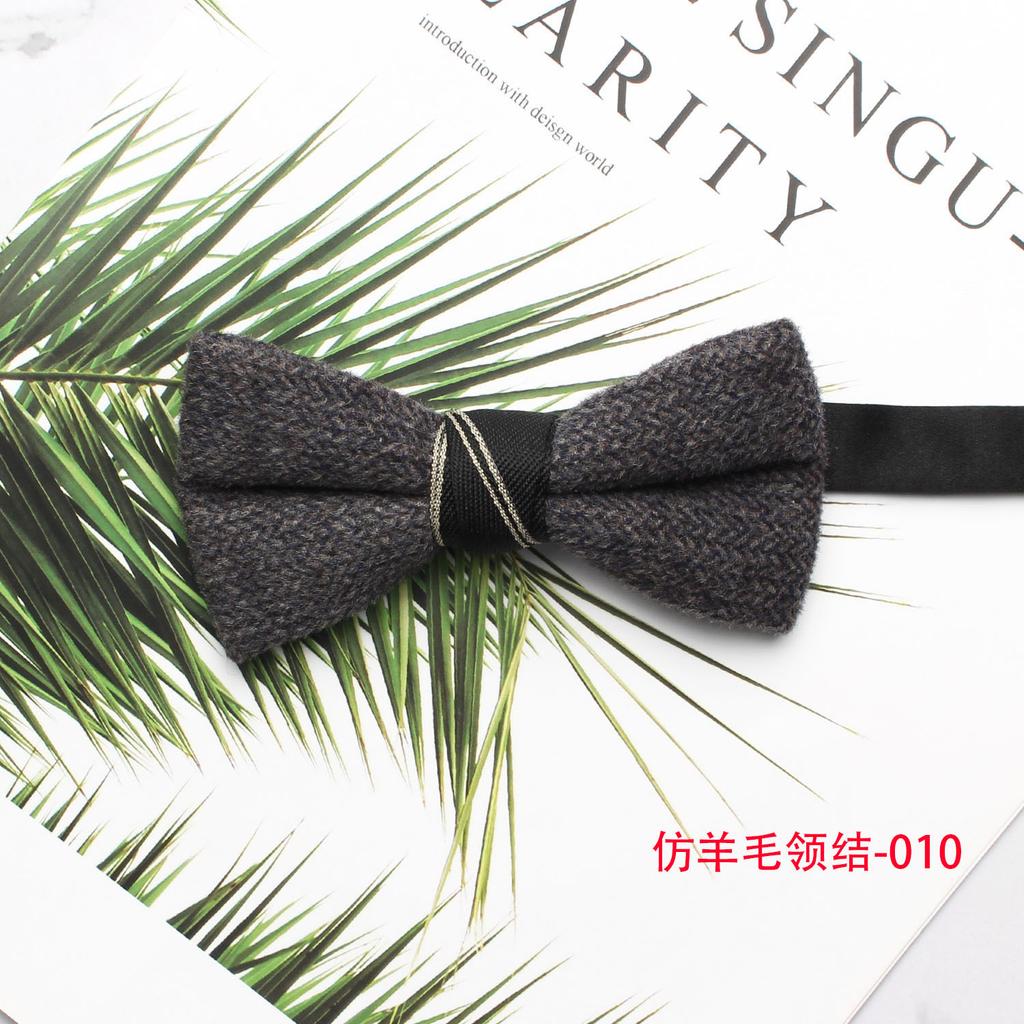 Herren Imitatwolle Hochzeit Moderator Trauzeuge Fliege, Lässige einfarbige Business Fliege