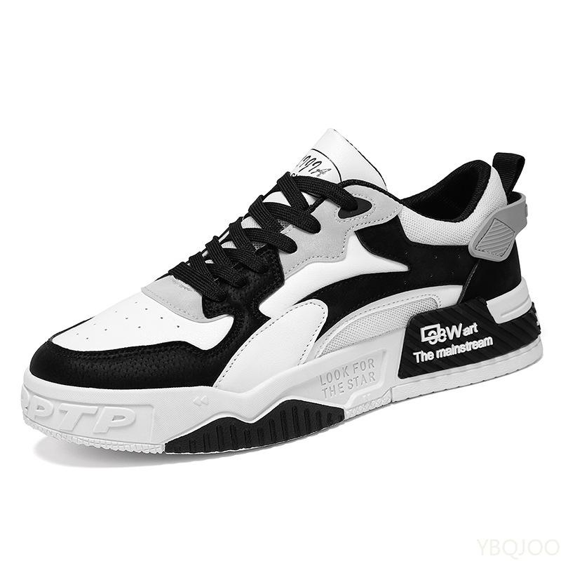Fashion Spring Men's New Breathable White Shoes Men's Trendy Versatile Thick Bottom Sports Leisure Simple Comfortable Board Shoes