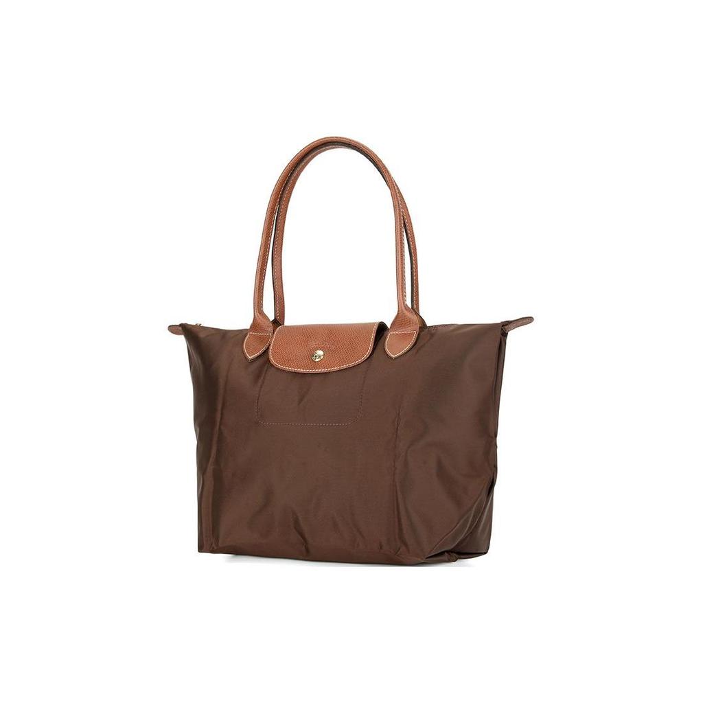 Longchamp Le Pliage Solid Logo Snap Zipper Foldable Nylon Canvas Dumpling Bag Tote Shoulder Bag Women Bags Ebony 2605089P81