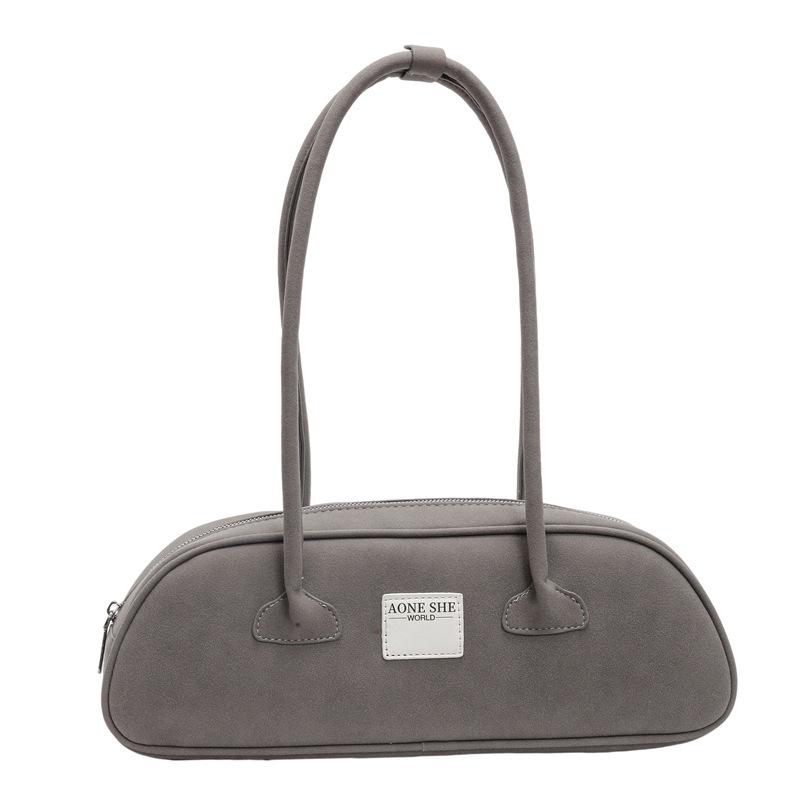Autumn new niche retro underarm portable bowling bag simple large capacity underarm commuter bag