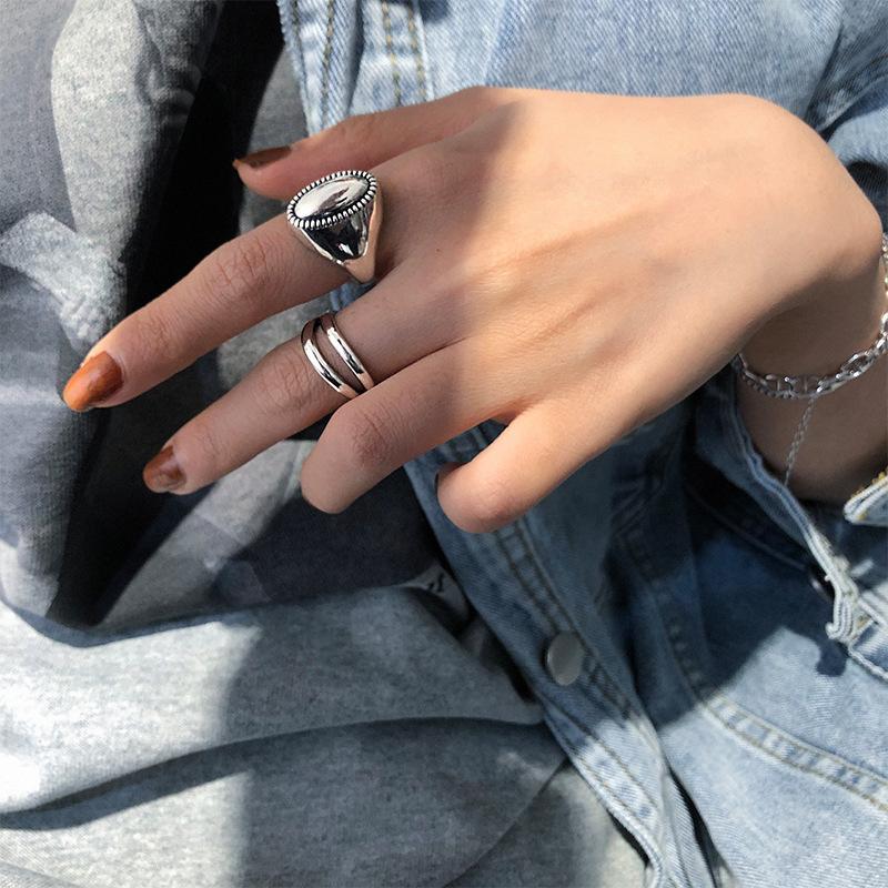 Korean Style Elegant 925 Pure Silver Adjustable Finger Ring For Women Fashion