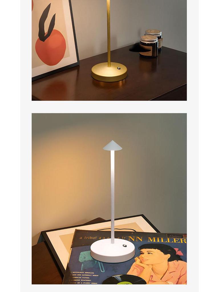 Mushroom LED Spire Table Lamp: Creative Indoor/Outdoor Charging Light for Home & Restaurant Decor