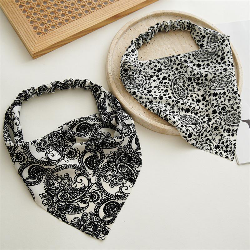 Paisley Elastic Headband Muslim Hijab Hair Band Women's Turban Vintage Head Wrap Hair Accessory