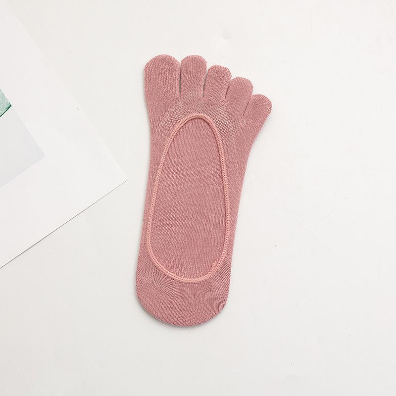 Women's Summer Candy Color Five-Toe Low-Cut Non-Slip Cotton Socks - Absorbent & Breathable