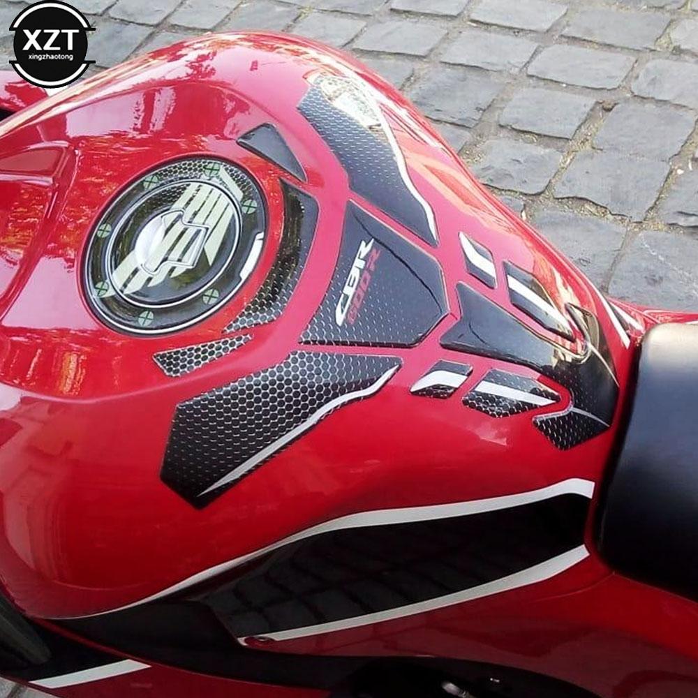 Universal Motorcycle Fuel Tank Stickers High Quality Car Decoration 3D Fish Bone Decals Protector Pad