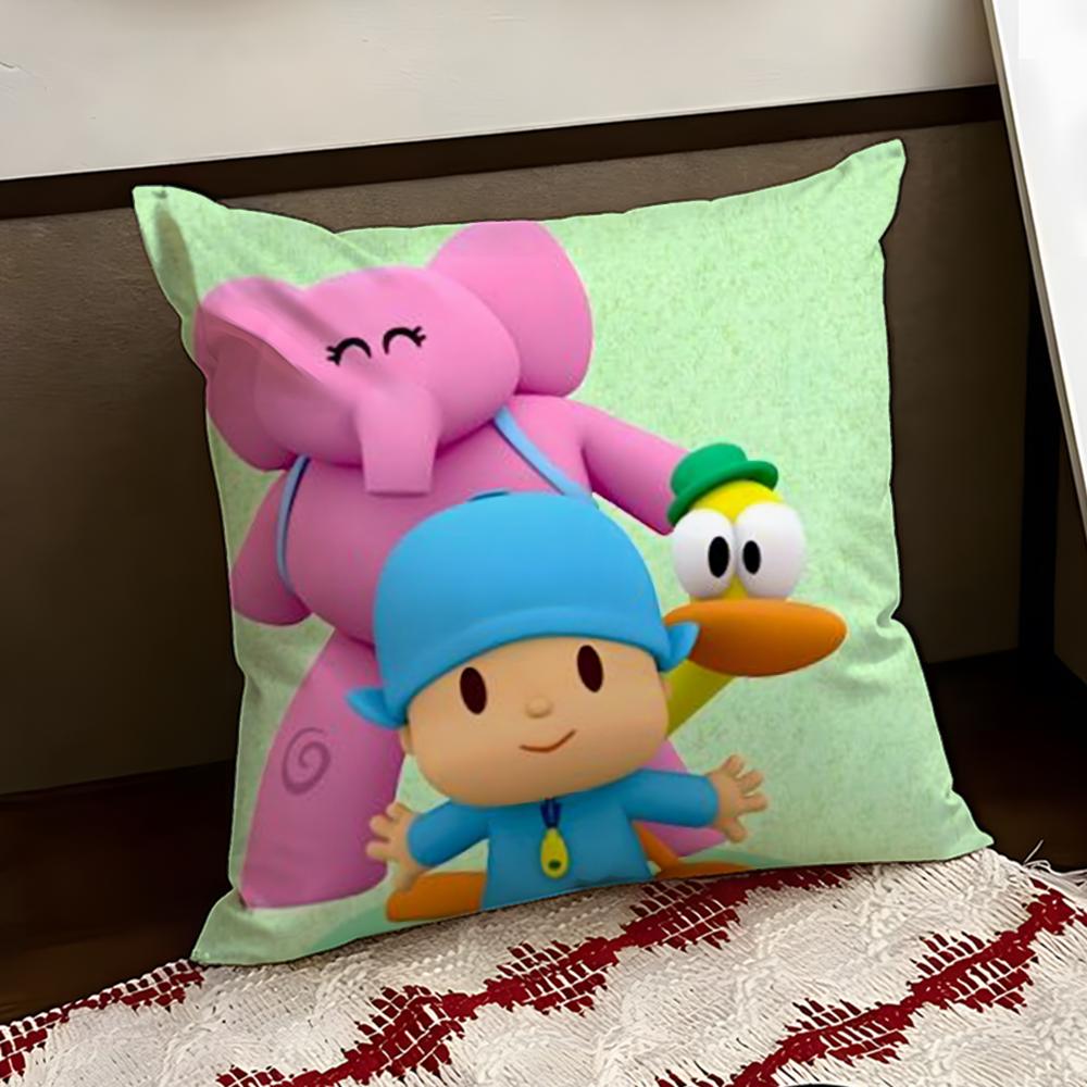 Cartoon Cute PPocoyo Cushion Cover Reversible Soft Durable Pillow Cover Home  Car MultiScene Use for Daily Comfort