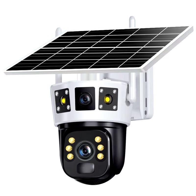 Luo Xiaojia 4G Solar Outdoor Security Camera, 8MP Triple View, Full-Color Night Vision CN plug (adapter included)