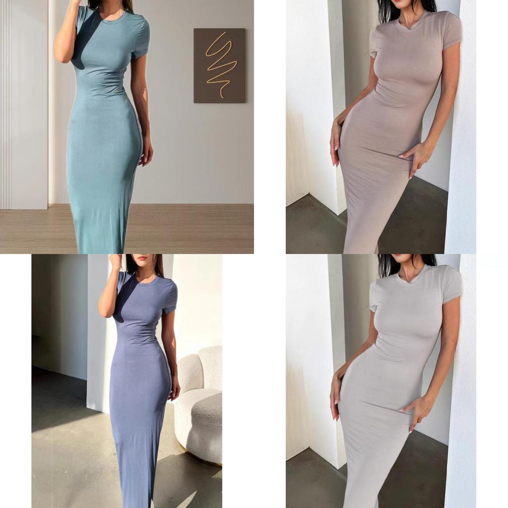 Elegant Summer Dress For Women With Spliced Design And High Waist For Casual Wear