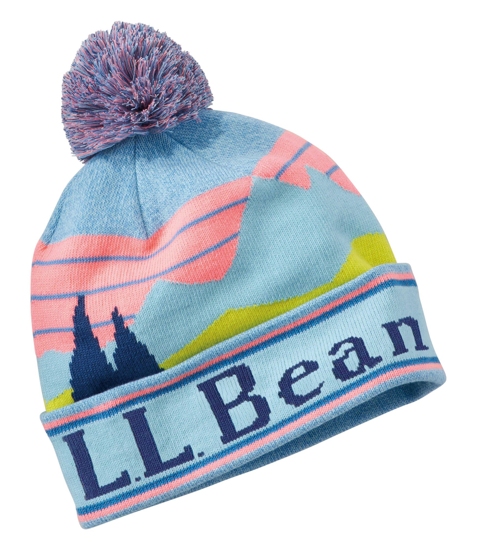 

Pom One Size Fits Pale Turquoise Reflective 1000195289 L.L.Bean Kids Hat, All, Blue,