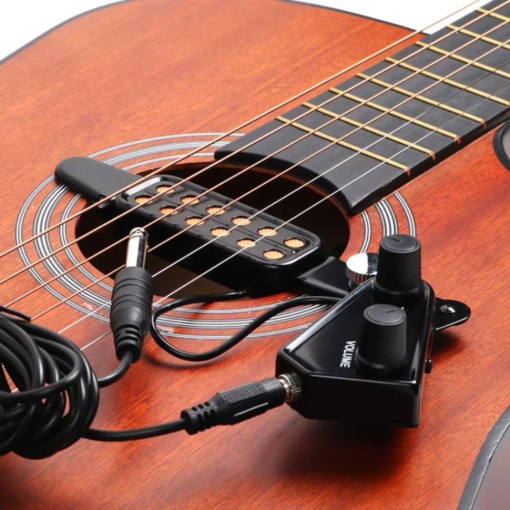 12-hole Sound Hole Pickup Volume Adjustable Guitar Transducer Professional Acoustic Guitar Pickup