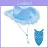 Cowboy Style Blue Fringe Wool Hat With Bandana For Christmas Costume Accessories
