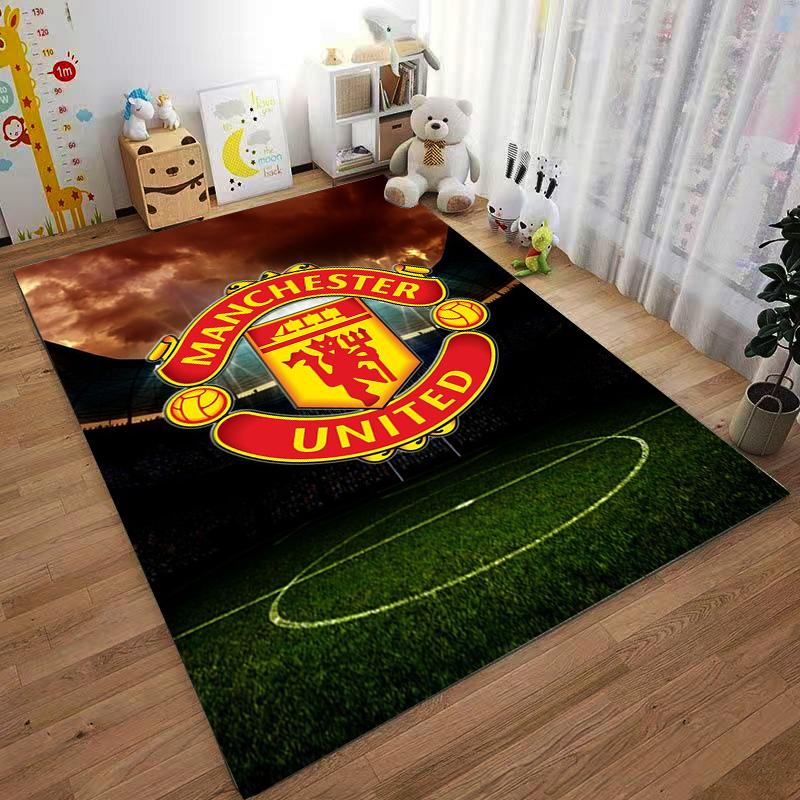 "Manchester United Logo Carpet, Stadium Background, Sports Fan Rug" Suitable for Use As an Anti-slip for Living Room Bedroom Sofas