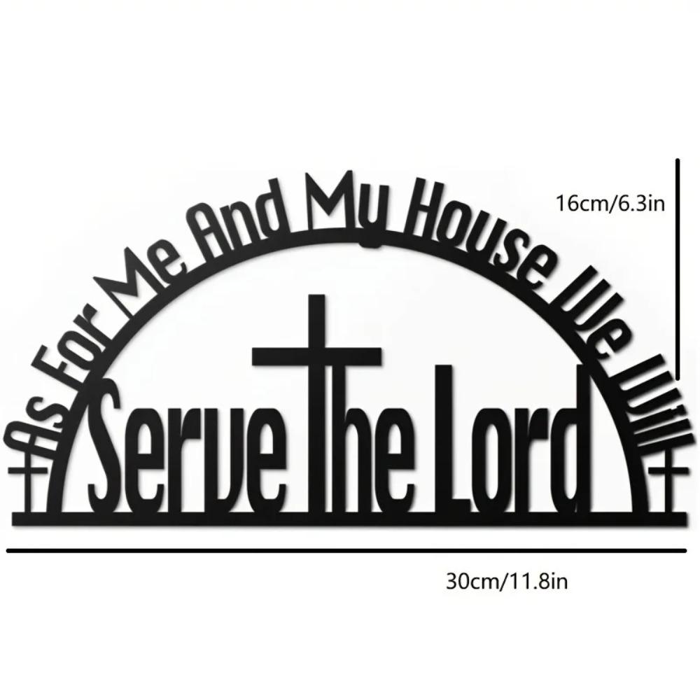 As For Me and My House Sign - Decorazione murale in metallo nero con versetto della Bibbia, arte murale di ispirazione cristiana per la casa