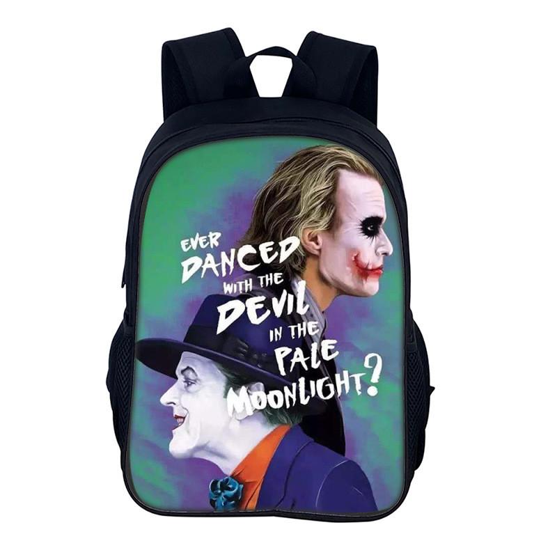 Joker Small Backpack For Men Women Casual Nylon School Bag With Adjustable Straps