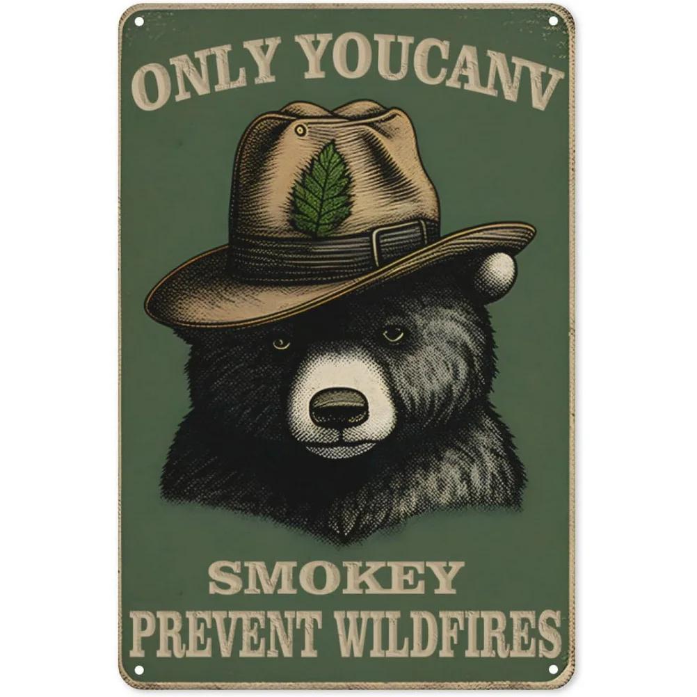 Warning Metal Tin Signs Plaque Prevent WildFires Wall Decoration Vintage Iron Painting Art Posters for Forest Home Cafe Club Bar