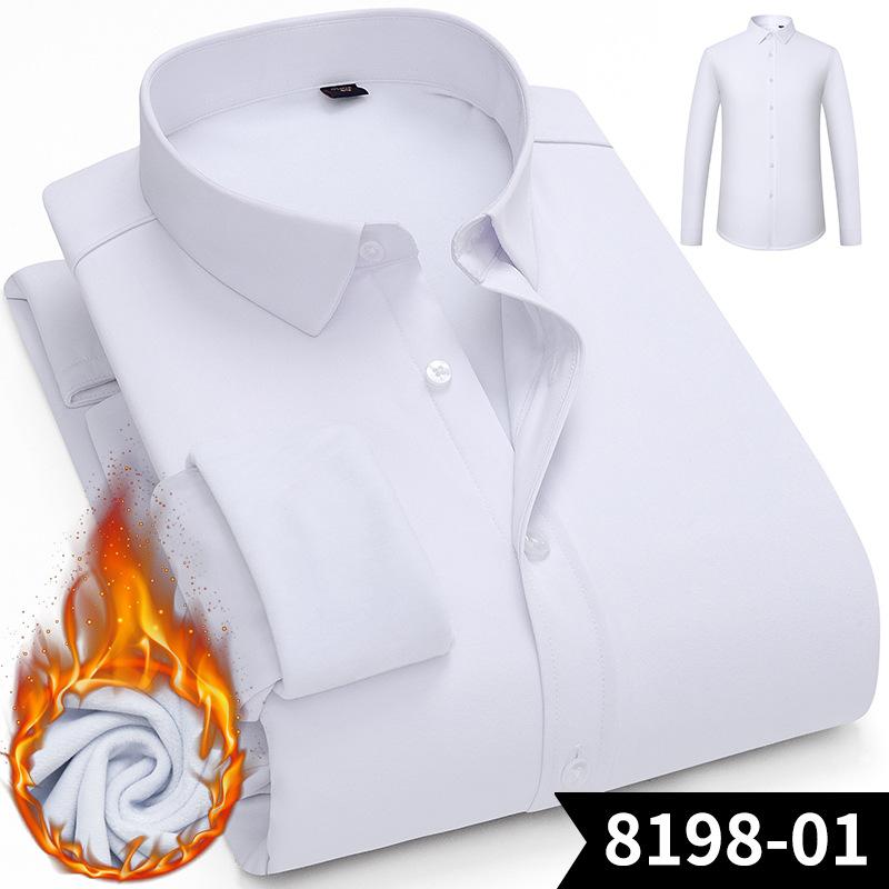 Men's Winter Sherpa Lined Shirts Long Sleeve Button Down Fleece Dress Shirts for Men Business Casual Warm Comfortable Thermal Shirt With Pockets