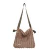 Autumn and winter large-capacity plush bag women's winter new fashion shoulder bag commuter tote bag messenger bag