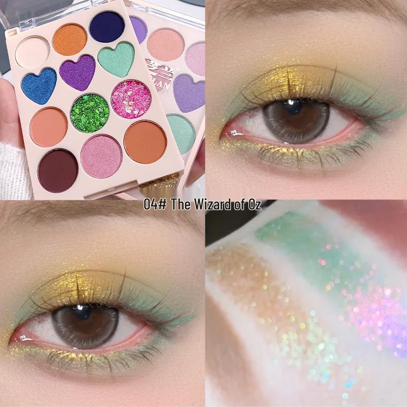BZL 12-Color Glitter Eyeshadow - Party Stage Makeup for Beginners