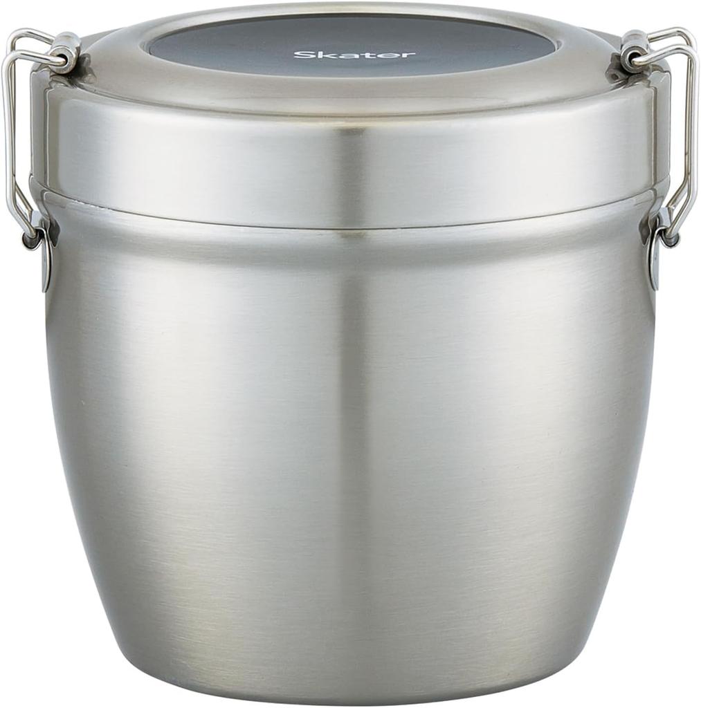 Skater Insulated Lunch Box, Bowl Type, 2-Tier, 800ml Large Capacity, Stainless Steel, Vacuum Insulated, Basic, STLBD8AG-A