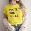 Lustige Protect The Dolls T-Shirts Unisex Damen Mode Lässige Tops Streetwear Freizeitkleidung Protect The Dolls Spruch Unisex T-Shirt
