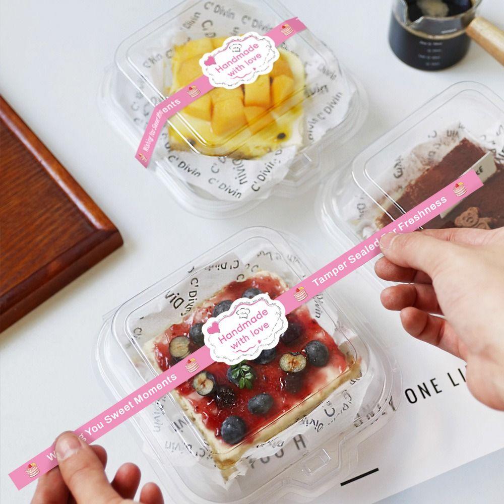 50Pcs Long Label Baking Gift Box Sticker Handmade Tamper Evident Seal Labels Gift Wrapping